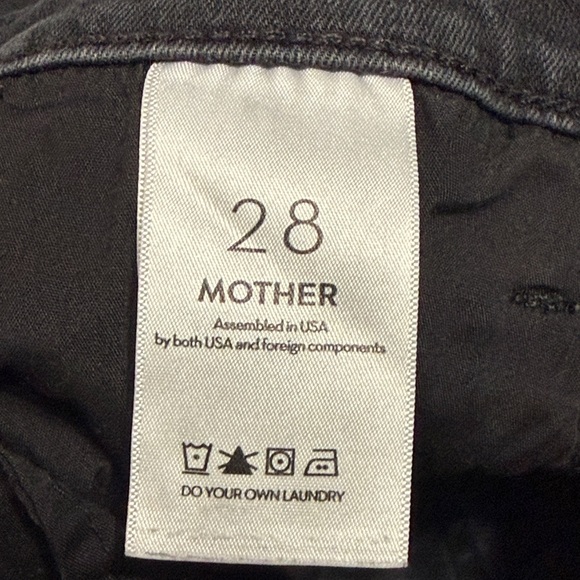 Mother The Hustler Ankle Fray Jeans Womens 28 Black High Rise Stretch Denim - Picture 6 of 7
